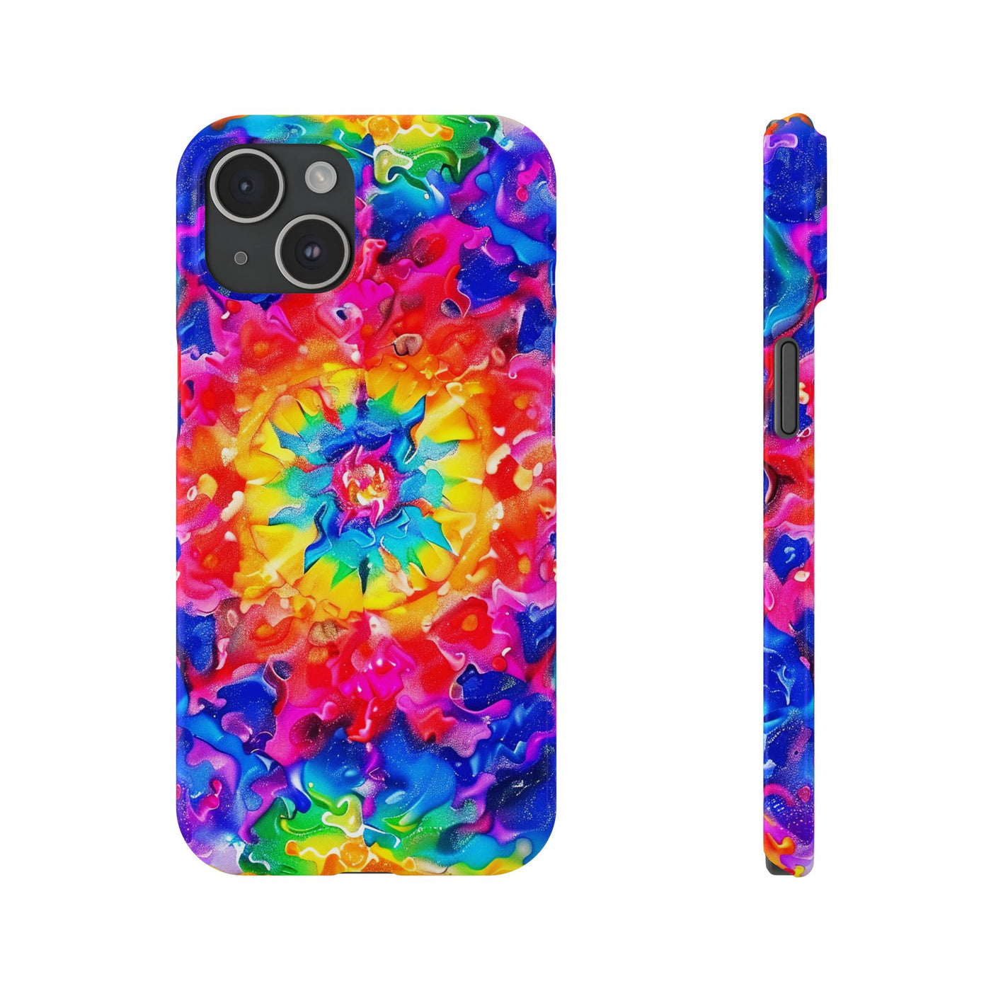 Slim Tie Dye Faux Glitter Gift for Her Cute Phone Cases for Iphone 16 Pro Max | iPhone 15 Case | iPhone 15 Pro Max Case, Iphone 14, Iphone 14 Pro Max, Iphone 13 12 11 8 7