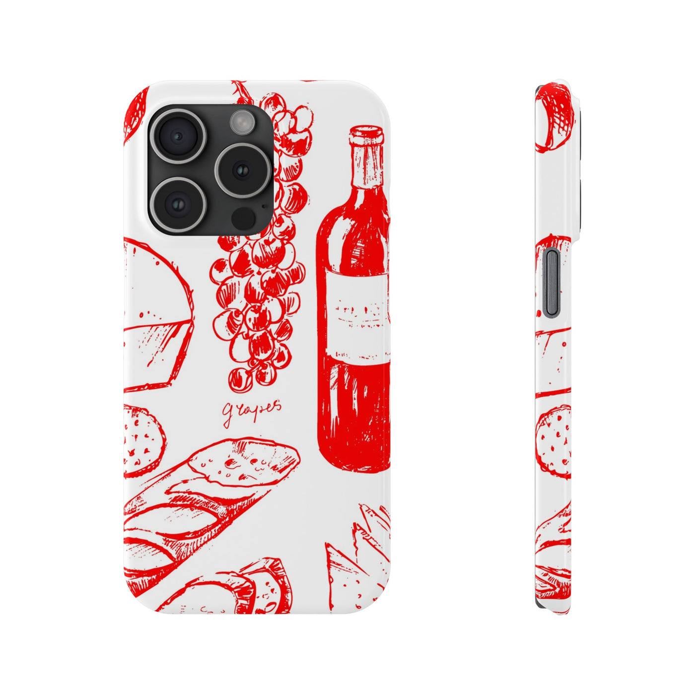 French Red Wine Art Slim Cute Phone Cases for Iphone  | iPhone 15 Case | iPhone 15 Pro Max Case, Iphone 14, Iphone 14 Pro Max, Iphone 13