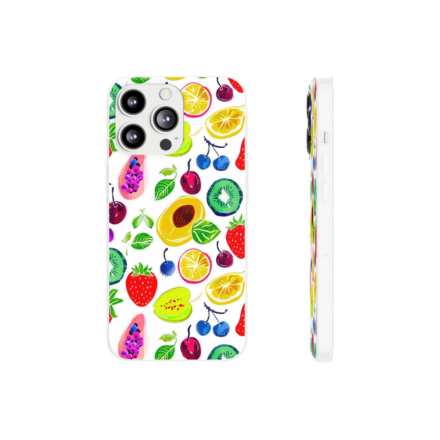 Cute Flexi Phone Cases, Summer Fruit Mix, Compatible with Samsung Galaxy S23, Samsung S22, Samsung S21, Samsung S20, Galaxy S20 Ultra