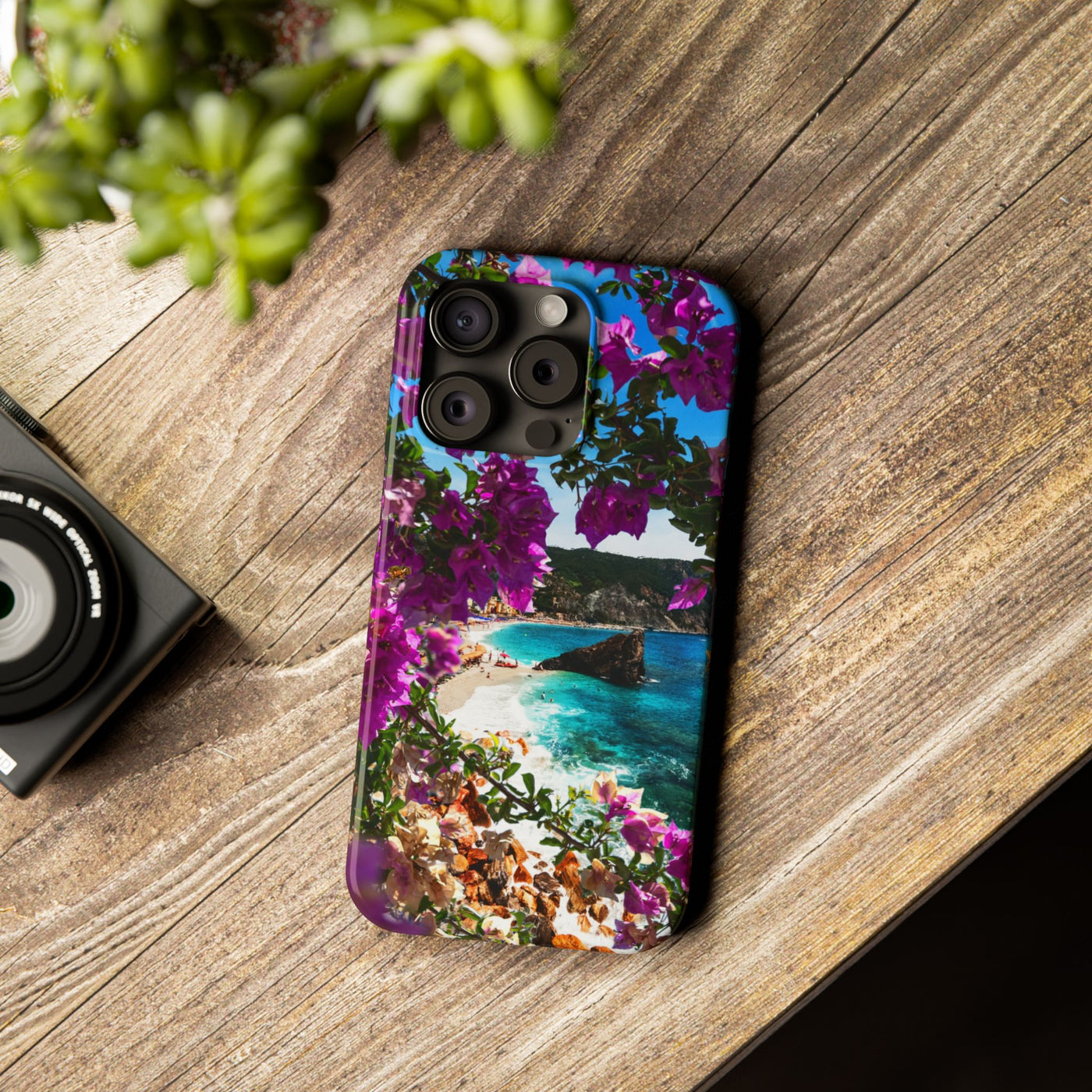 Slim Bougainvillea Sea View Cute Phone Cases for Iphone  | iPhone 15 Case | iPhone 15 Pro Max Case, Iphone 14, Iphone 14 Pro Max, Iphone 13