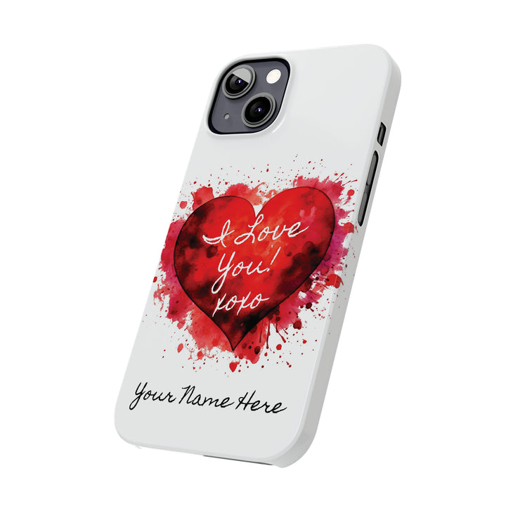Slim Personalized Slim Cute iPhone Cases - | iPhone 15 Case | iPhone 15 Pro Max Case, Iphone 14 Case, Iphone 14 Pro Max, Iphone 13, Valentine Heart Love - Studio40ParkLane