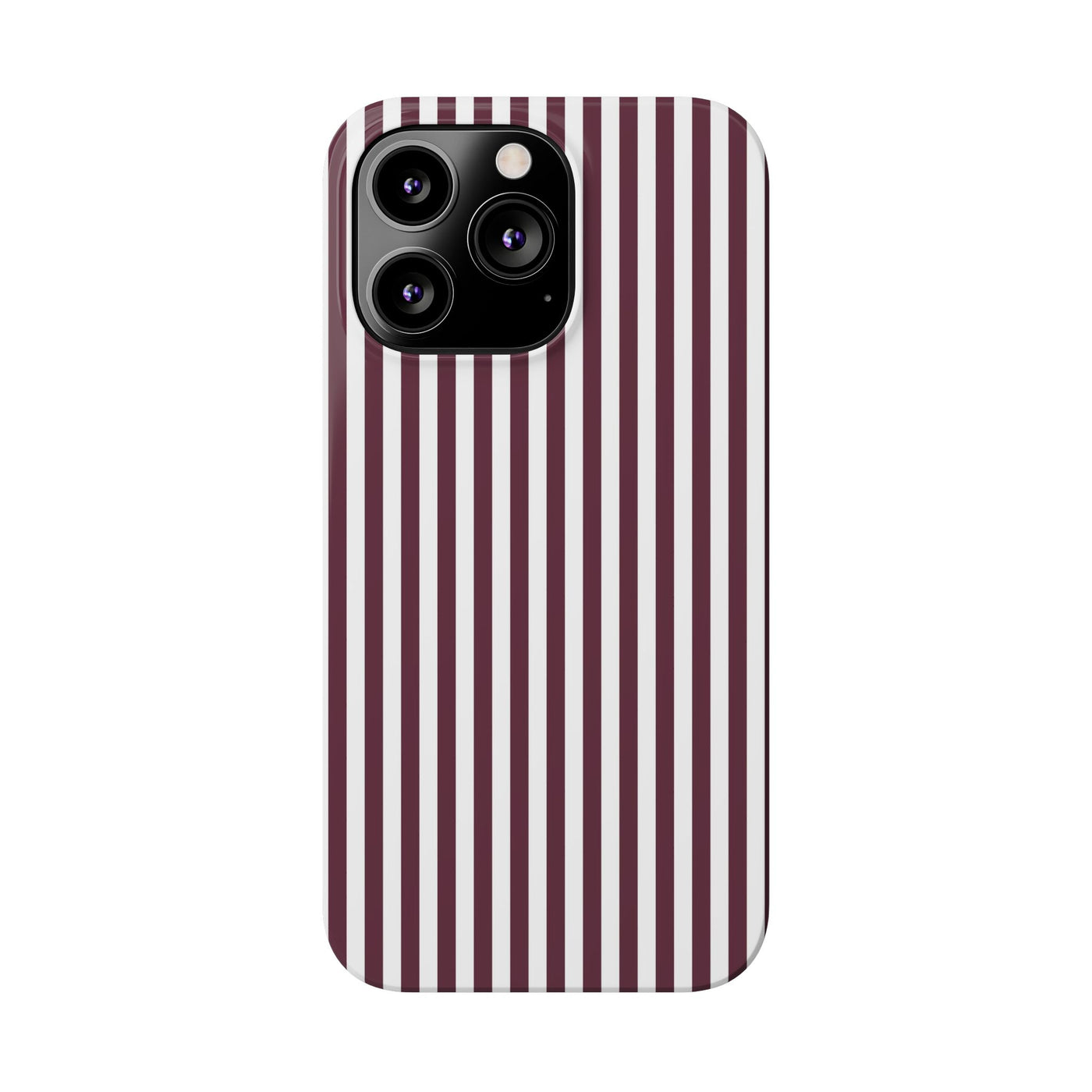 Slim Burgundy Wine Striped Cute Phone Case for Iphone 16 - | iPhone 15 Pro Max Case | iPhone 14 Case Iphone 13 12 11 10 9 8 7 Gift for Her - Studio40ParkLane