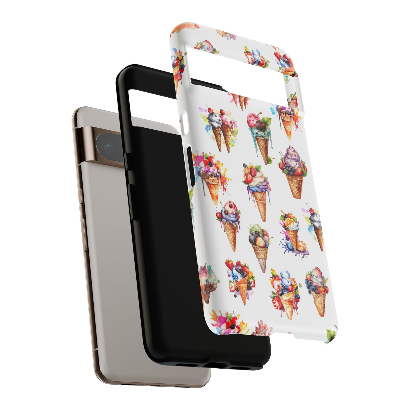 Impact Resistant, Summer Icecream, Cute Phone Cases for Samsung S24, S23, S22, S21, IPhone 15 pro, Iphone 14 pro, Iphone 13 IPhone 12, Iphone 11