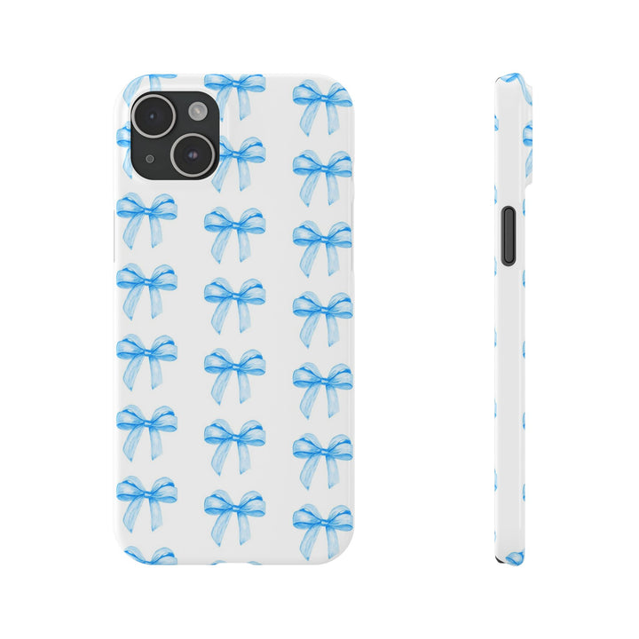 Slim Blue Bows Cute Phone Cases for Iphone 16 Pro Max | iPhone 15 Case | iPhone 15 Pro Max Case, Iphone 14, Iphone 14 Pro Max, Iphone 13 12 11 8 7 - Studio40ParkLane