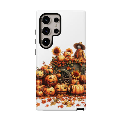 Impact Resistant, Fall Leaves Scarecrow, Cute Phone Cases for Samsung S24, S23, S22, S21, IPhone 15 pro Iphone 14 pro Iphone 13 IPhone 12 Iphone 11