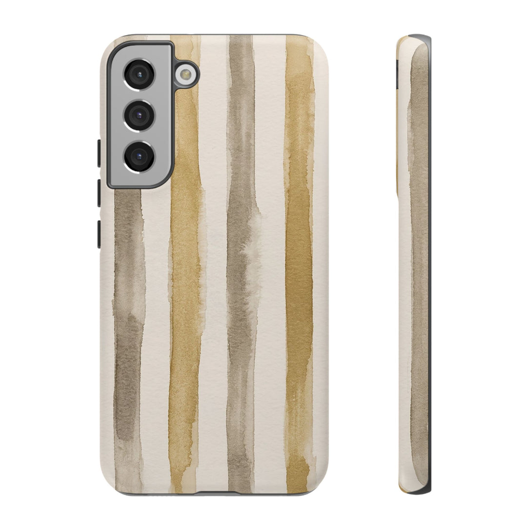 Tough Cute Brown Beige Stripes Phone Case, for IPhone 17 Pro Max | Iphone 17 Air, Iphone 16, IPhone 15, 14 13 12, Samsung Galaxy S26, S25, S24, S23 - Studio40ParkLane