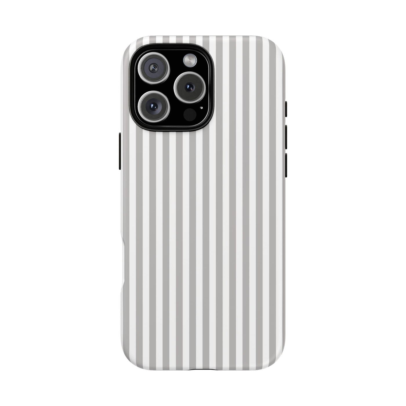 Tough Premium Ash Grey Stripes Phone Case Gift for Her - For Apple iPhone 16 Pro Max 16e iPhone 15 Pro iPhone Iphone 14 Plus 13 Pro 12 SE XR - Studio40ParkLane