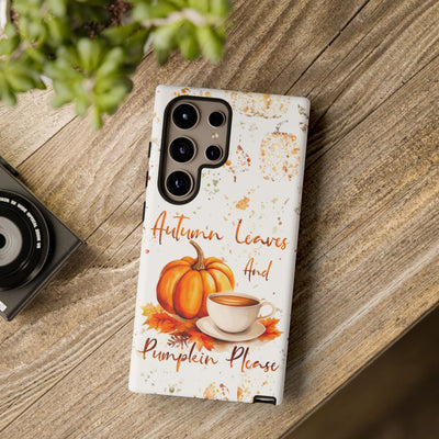 Impact Resistant, Fall Leaves Pumpkin Pie, Cute Phone Cases for Samsung S24, S23, S22, S21, IPhone 15 pro Iphone 14 pro Iphone 13 IPhone 12 Iphone 11