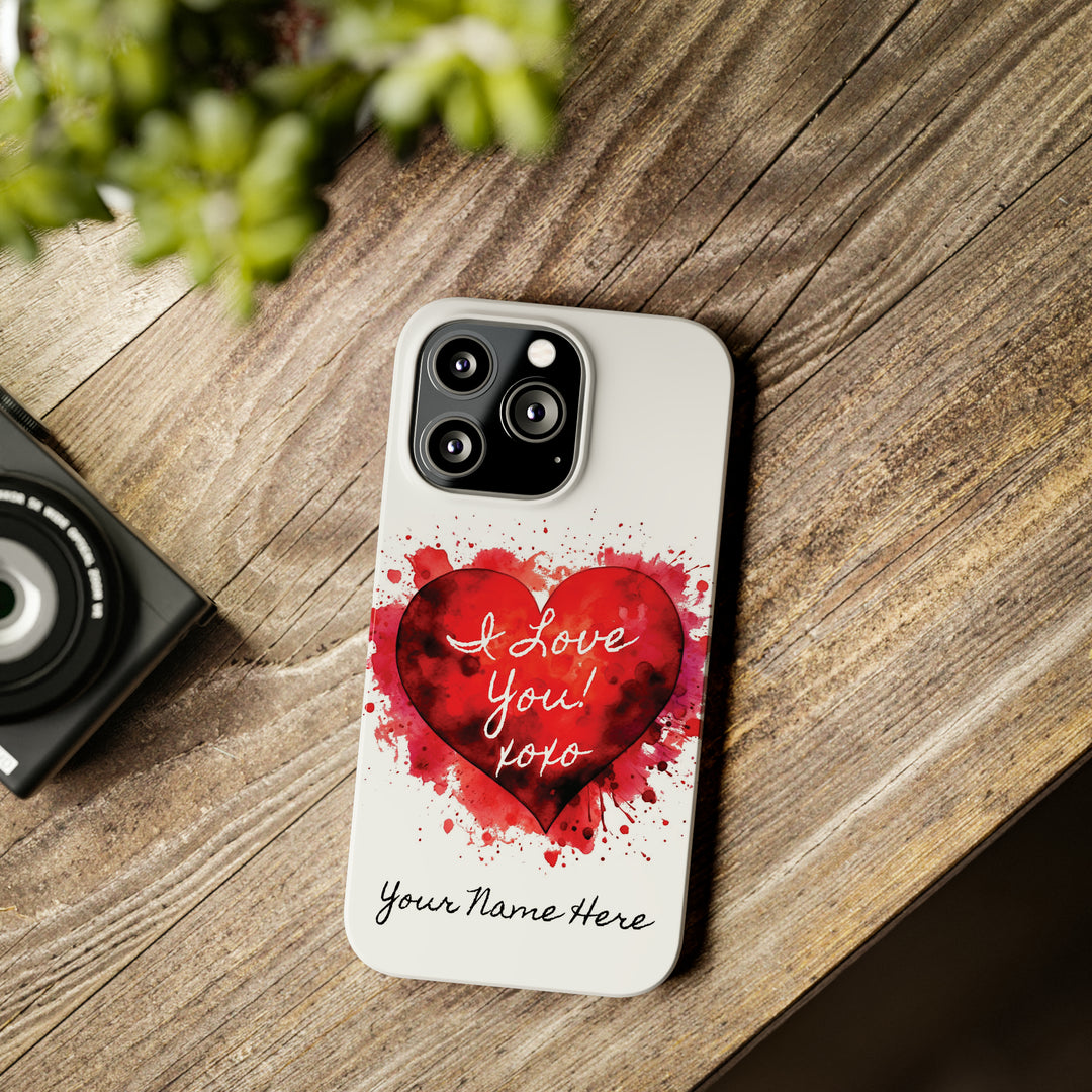 Slim Personalized Slim Cute iPhone Cases - | iPhone 15 Case | iPhone 15 Pro Max Case, Iphone 14 Case, Iphone 14 Pro Max, Iphone 13, Valentine Heart Love - Studio40ParkLane