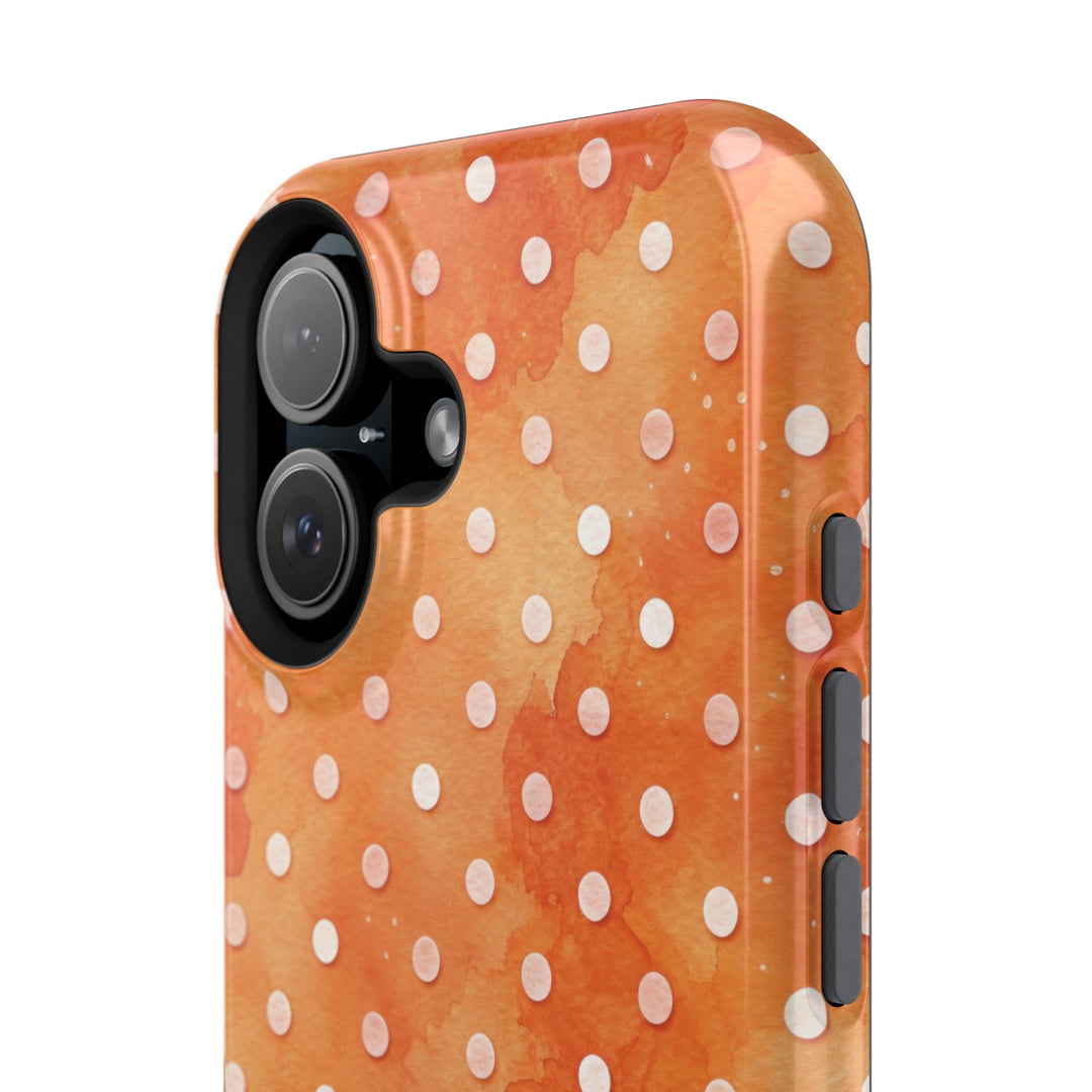 Aesthetic Tough Magsafe Orange Polka Dots Phone Case - For iPhone 17 Pro Max iPhone 16 Pro iPhone 15 Iphone 14 Plus 13 Pro 12 11 10 XR - Studio40ParkLane