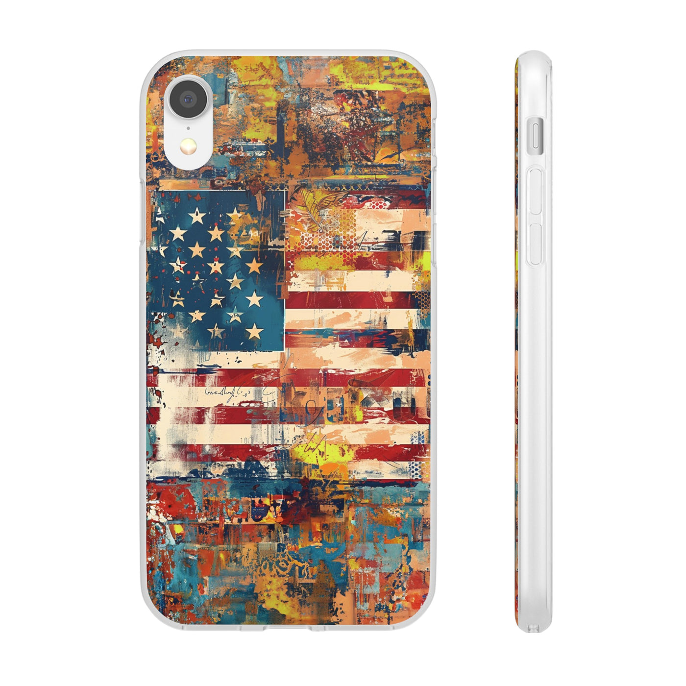 Cute Flexi Phone Cases, US Flag Abstract, Compatible with Samsung Galaxy S23, Samsung S22, Samsung S21, Samsung S20, Galaxy S20 Ultra