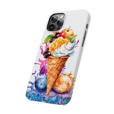 Summer Ice Cream Cone Slim Cute Phone Cases for Iphone  | iPhone 15 Case | iPhone 15 Pro Max Case, Iphone 14, Iphone 14 Pro Max, Iphone 13