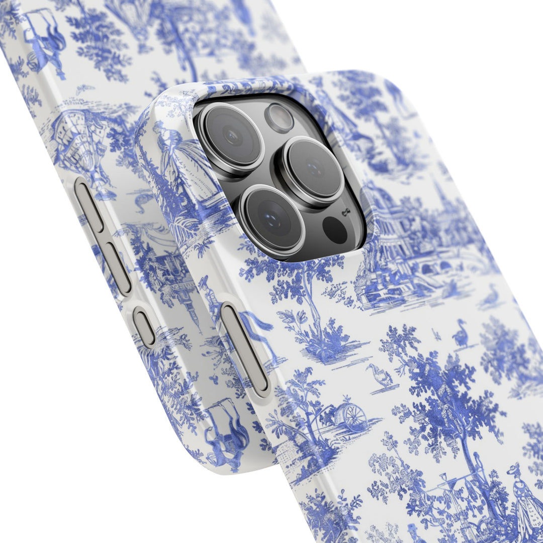 Slim Blue Vintage French Toile Cute Phone Cases for Iphone 16 Pro Max | iPhone 15 Case | iPhone 15 Pro Max Case, Iphone 14, Iphone 14 Pro Max, Iphone 13 12 11 8 7 - Studio40ParkLane