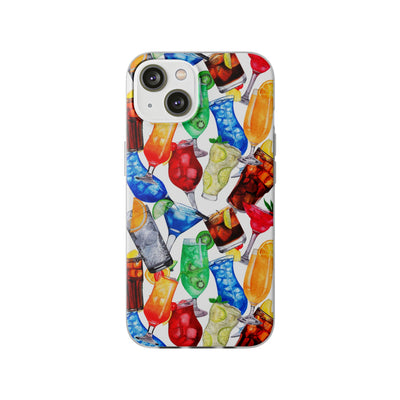 Cute Flexi Phone Cases, For Iphones and Samsung Galaxy Phones, Tropical Summer Fruit Cocktails, Galaxy S23 Phone Case, Samsung S22 Case, Samsung S21, Iphone 15, Iphone 14, Iphone 13