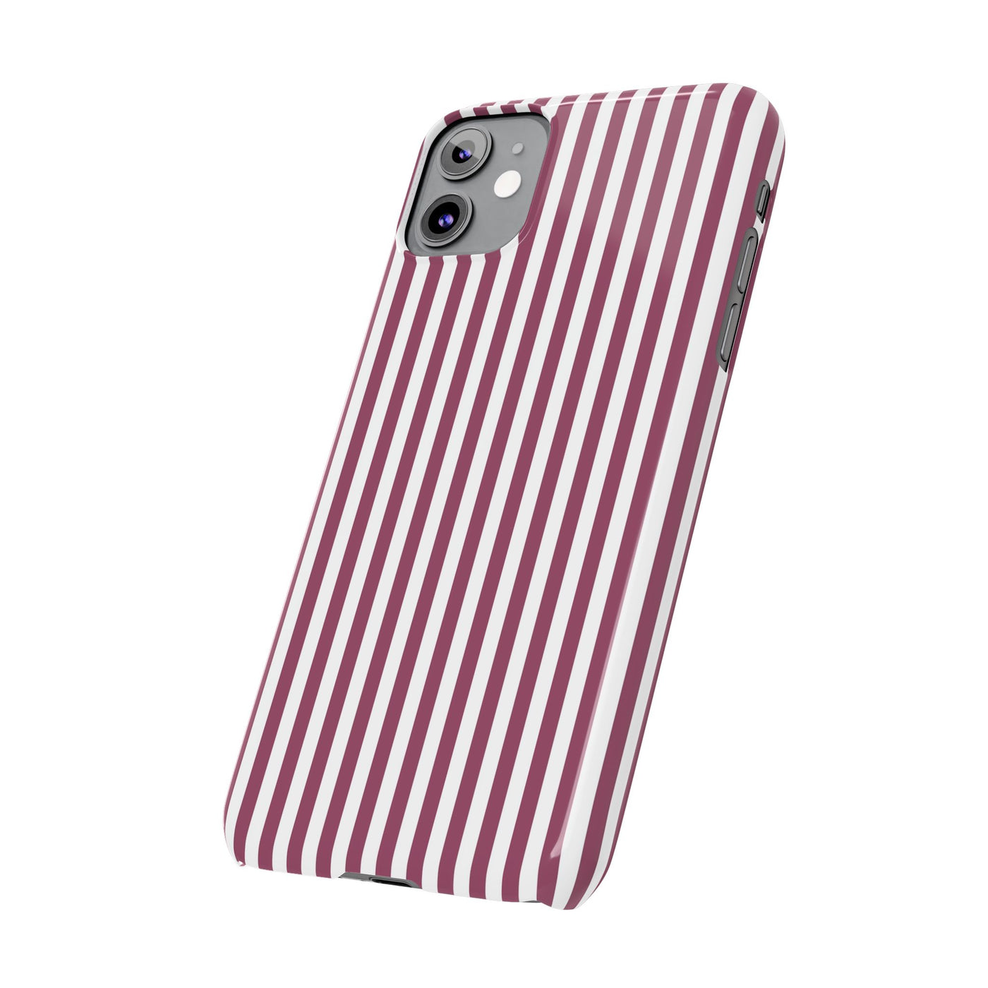 Slim Claret Red Striped Cute Phone Case for Iphone 16 - | iPhone 15 Pro Max Case | iPhone 14 Case Iphone 13 12 11 10 9 8 7 XS X Gift for Her - Studio40ParkLane