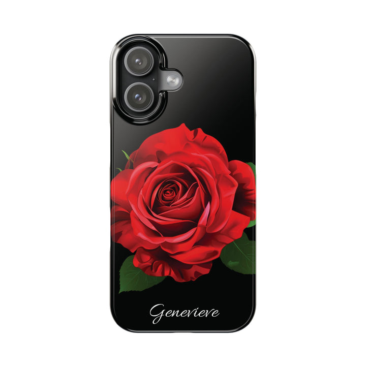 Slim Custom Personalized Red Rose Flowers Gift for Her Cute Phone Cases for Iphone 16 Pro Max | iPhone 15 Case | iPhone 15 Pro Max Case, Iphone 14, Iphone 14 Pro Max, Iphone 13 12 11 8 7 - Studio40ParkLane