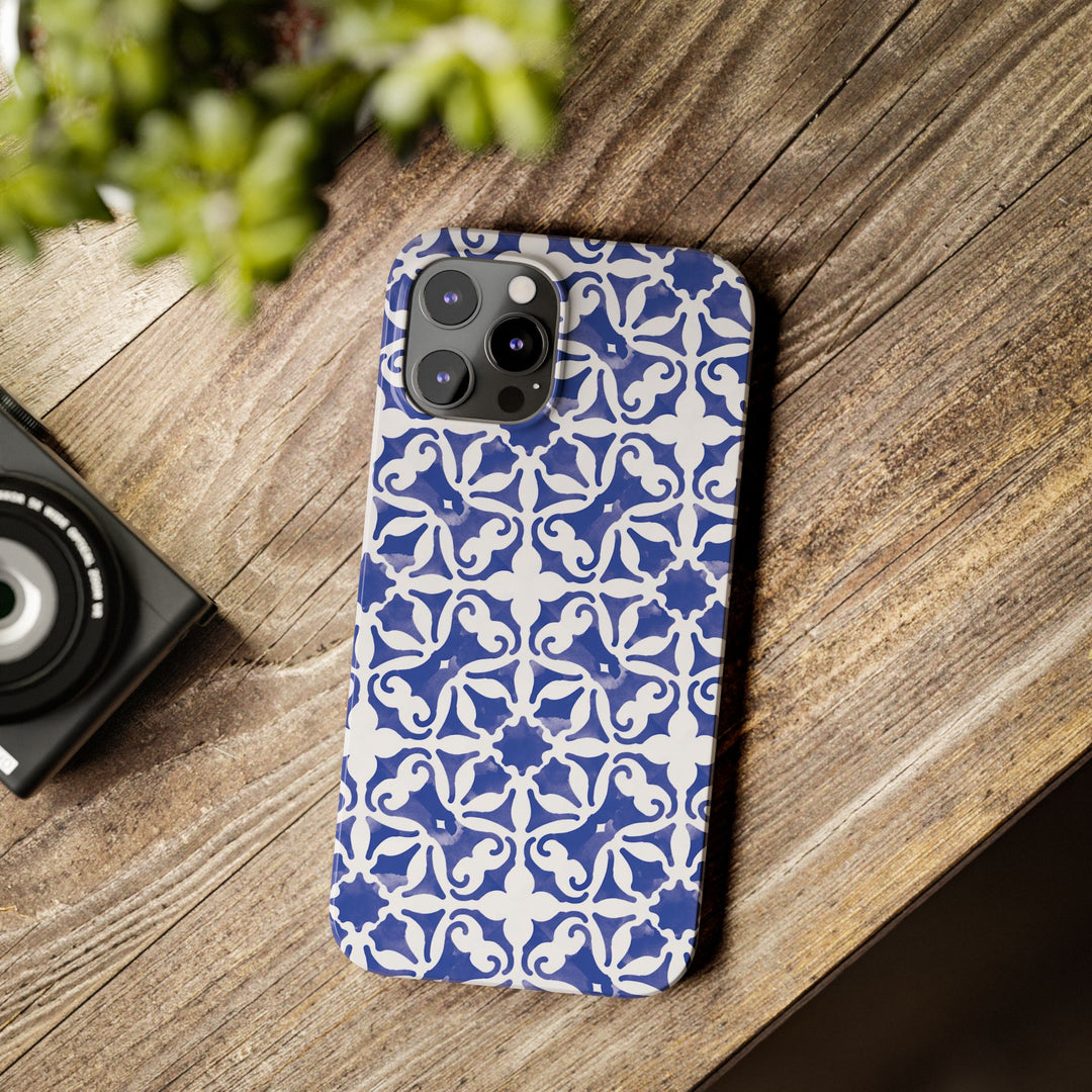 Slim Blue Mosaic Gift for Her Cute Phone Cases for Iphone 16 Case | iPhone 15 Case | iPhone 15 Pro Max Case, Iphone 14, Iphone 14 Pro Max, Iphone 13, 11,10,8,7 - Studio40ParkLane