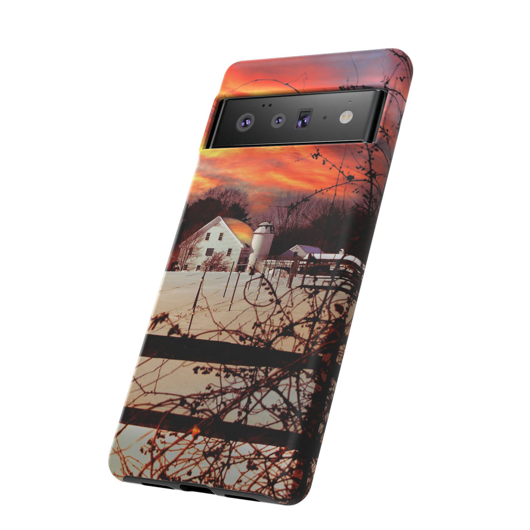 Impact Resistant, Winter Sunset Cute Phone Cases for Samsung S24, S23, S22, S21, IPhone 15 pro Iphone 14 pro Iphone 13 IPhone 12 Iphone 11 - Studio40ParkLane