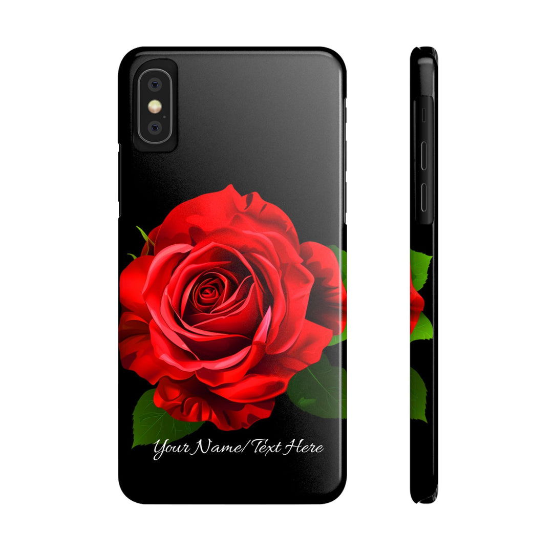 Slim Custom Personalized Red Rose Flowers Gift for Her Cute Phone Cases for Iphone 16 Pro Max | iPhone 15 Case | iPhone 15 Pro Max Case, Iphone 14, Iphone 14 Pro Max, Iphone 13 12 11 8 7 - Studio40ParkLane