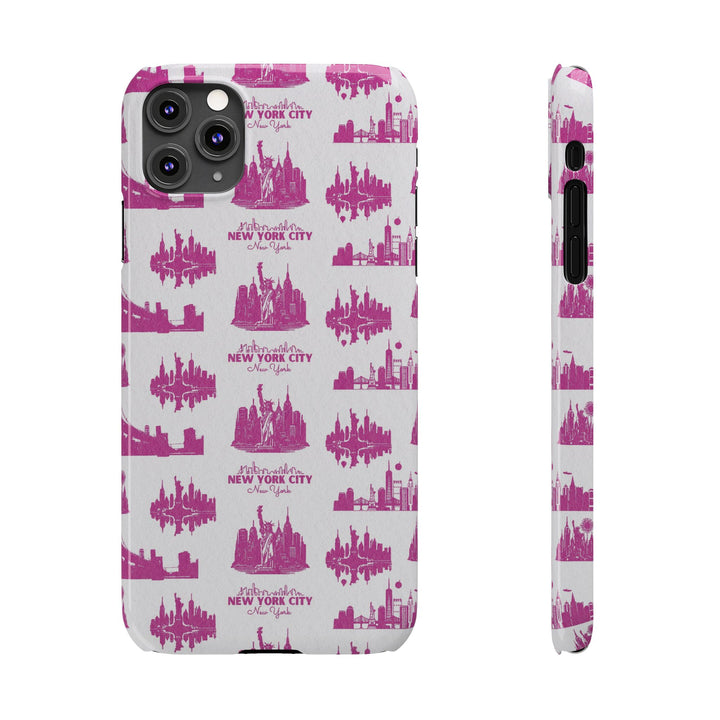 Slim New York Skyline Pink Collage Coquette Gift for Her Cute Phone Cases for Iphone 16 Pro Max | iPhone 15 Case | iPhone 15 Pro Max Case, Iphone 14, Iphone 14 Pro Max, Iphone 13 12 11 8 7 - Studio40ParkLane