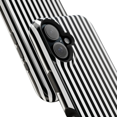 Custom Personalized Black White Striped Magsafe Phone Case for Iphone 17 - | iPhone 16 Pro Max Case | iPhone 15 Case Iphone 14 13 12 11 10 - Studio40ParkLane