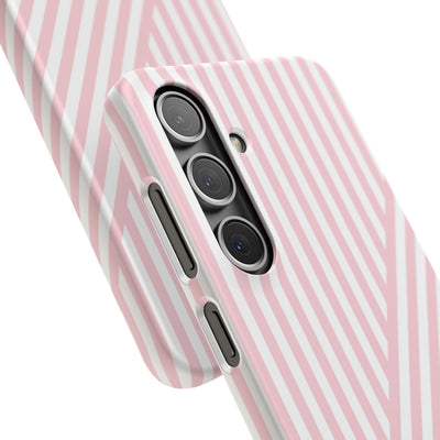 Aesthetic Sweet Pink Stripes Cute Phone Case Sleek Snap - For iPhone 17 Pro Max iPhone 16 Pro iPhone 15 Iphone 14 Plus 13 Pro 12 11 10 Gift