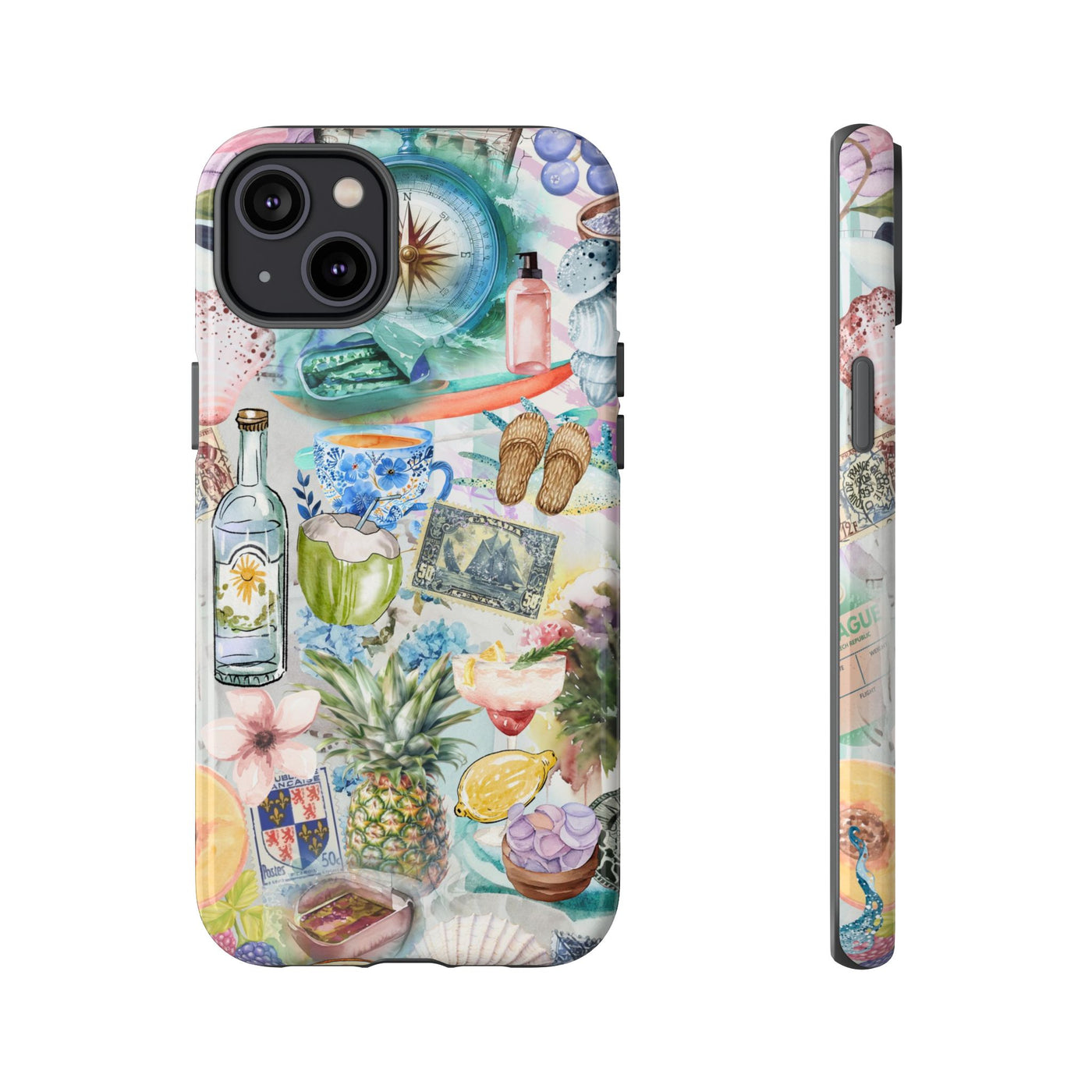 Impact Resistant, Travel Coquette Collage, Cute Phone Cases for Samsung S24, S23, S22, S21, IPhone 15 pro Iphone 14 pro Iphone 13 IPhone 12 Iphone 11