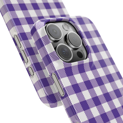 Slim Purple Gingham Gift for Her Cute Phone Cases for Iphone 16 Pro Max | iPhone 15 Case | iPhone 15 Pro Max Case, Iphone 14, 13, 12, 11, 10, 8, 7