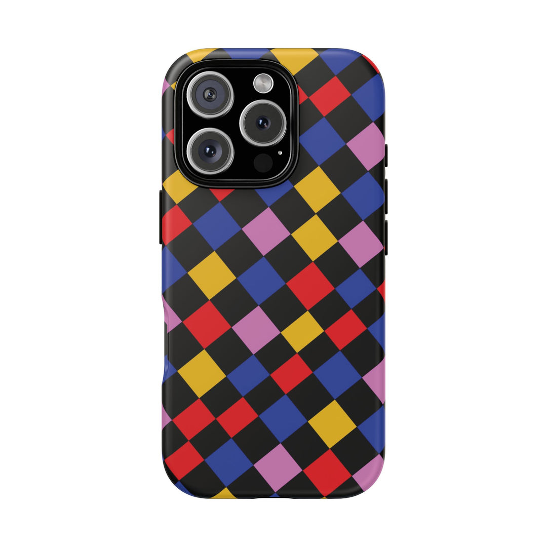 Aesthetic Tough Colorful Checkerboard Phone Case Premium - For iPhone 17 Pro Max iPhone 16 Pro iPhone 15 Iphone 14 Plus 13 Pro 12 11 10 XR - Studio40ParkLane