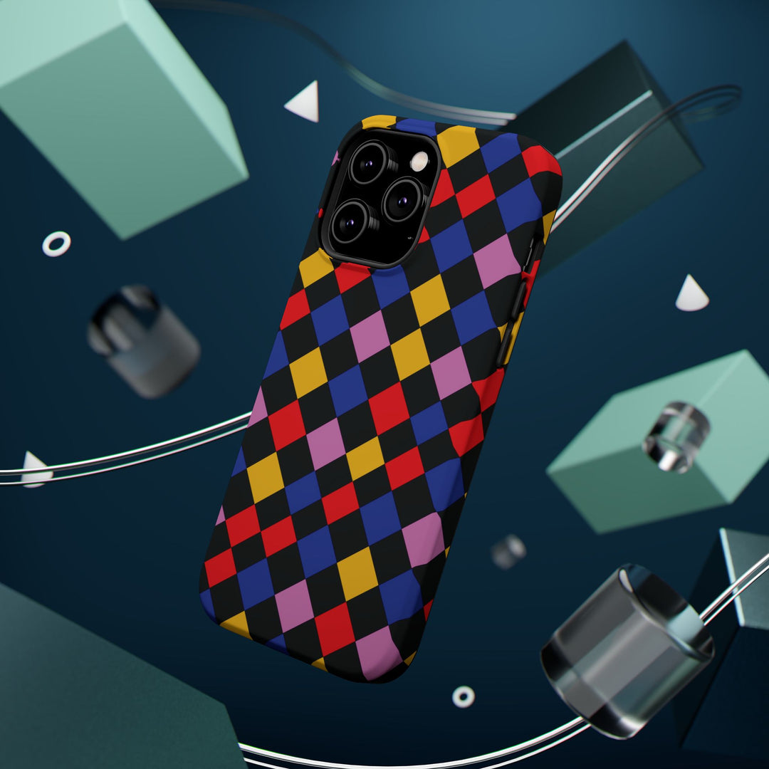 Aesthetic Colorful Checkerboard Tough Magsafe Phone Case - For iPhone 17 Pro Max iPhone 16 Pro iPhone 15 Iphone 14 Plus 13 Pro 12 11 Gift - Studio40ParkLane