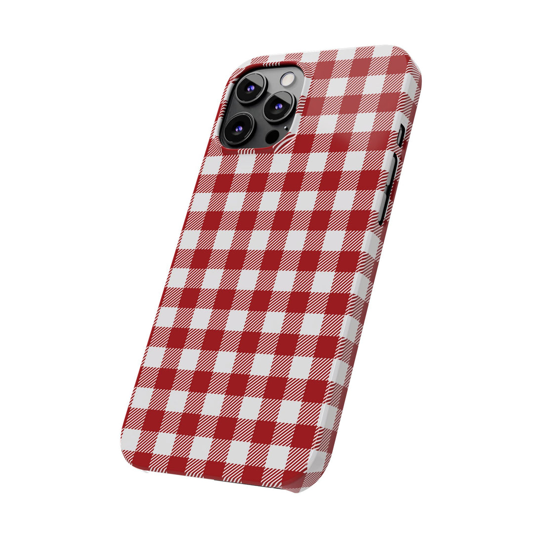 Slim Red Gingham Gift for Her Cute Phone Cases for Iphone 16 Pro Max | iPhone 15 Case | iPhone 15 Pro Max Case, Iphone 14, 13, 12, 11, 10, 8, 7 - Studio40ParkLane