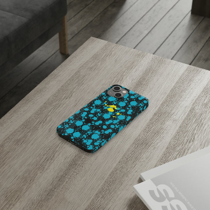 Slim Cute Phone Cases for Iphone - | iPhone 15 Case | iPhone 15 Pro Max Case, Iphone 14 Case, Iphone 14 Pro Max, Iphone 13, Paint Splash Blue Yellow - Studio40ParkLane