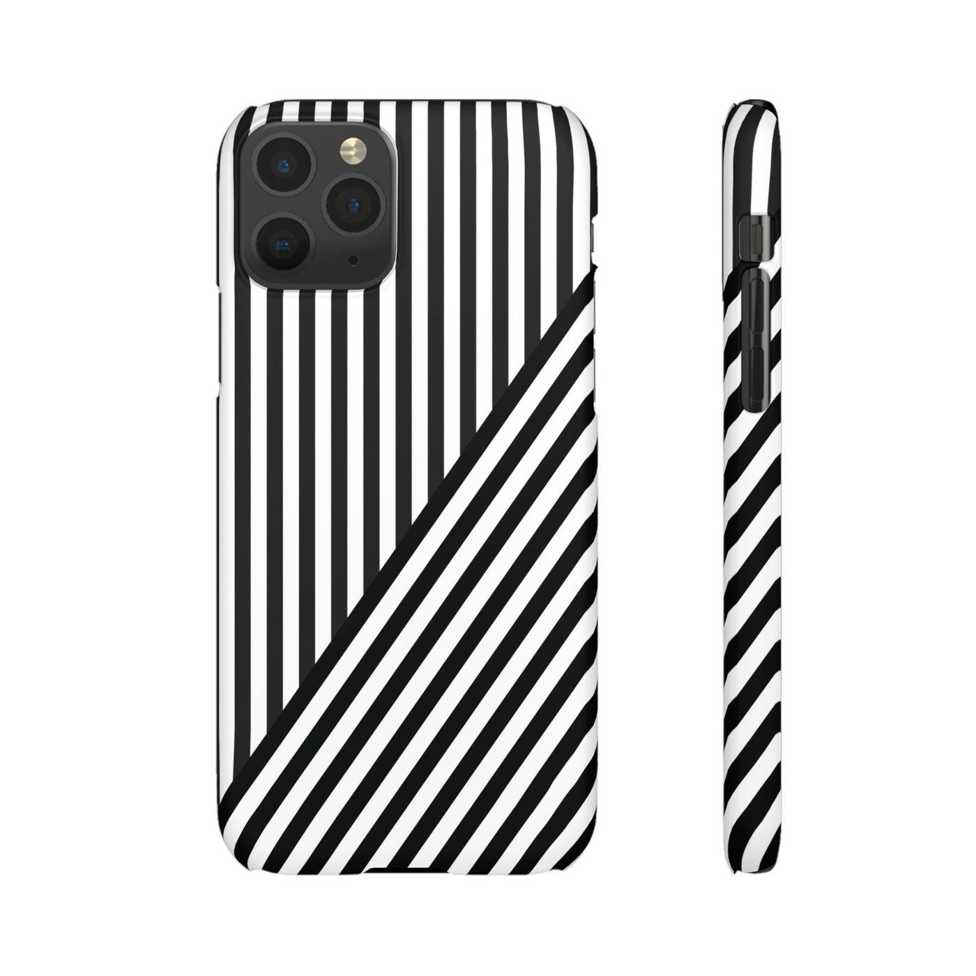 Aesthetic Black White Stripes Cute Phone Case Sleek Snap - For iPhone 17 Pro Max iPhone 16 Pro iPhone 15 Iphone 14 Plus 13 Pro 12 11 10 Gift - Studio40ParkLane