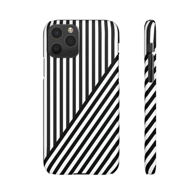 Aesthetic Black White Stripes Cute Phone Case Sleek Snap - For iPhone 17 Pro Max iPhone 16 Pro iPhone 15 Iphone 14 Plus 13 Pro 12 11 10 Gift - Studio40ParkLane