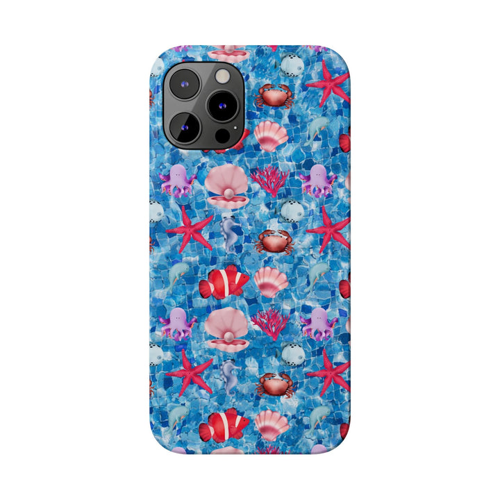 Slim Cute Phone Cases for Iphone - | iPhone 15 Case | iPhone 15 Pro Max Case, Iphone 14 Case, Iphone 14 Pro Max, Iphone 13, Blue Red Under Sea - Studio40ParkLane