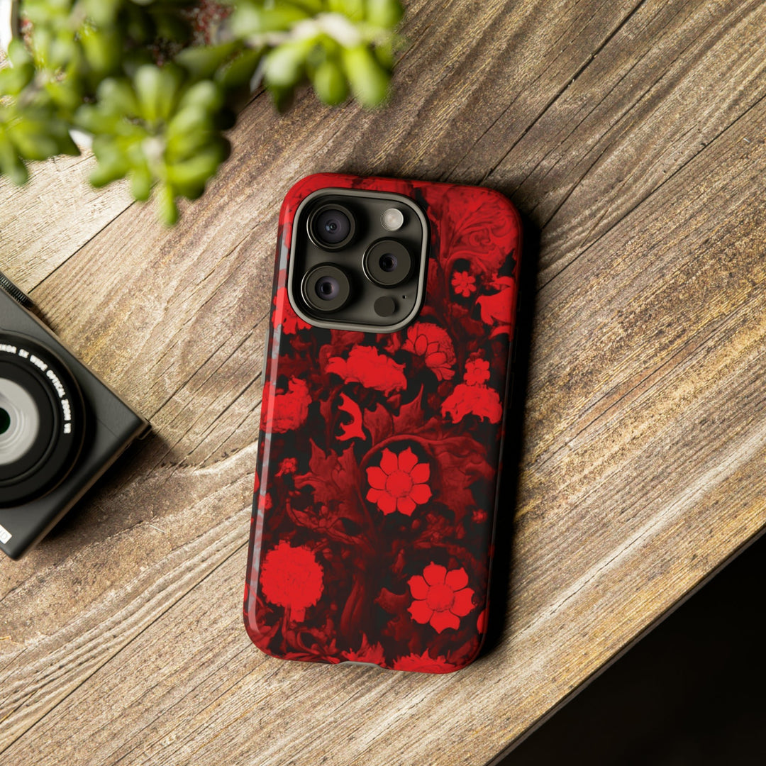 Cool Phone Case | Red Flowers, For iPhone 15 Case | iPhone 15 Pro Case, Iphone 14 Case, Iphone 14 Pro Max Case, Protective Iphone Case - Studio40ParkLane