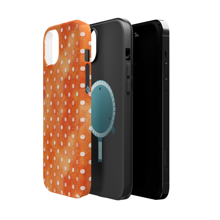 Aesthetic Tough Magsafe Orange Polka Dots Phone Case - For iPhone 17 Pro Max iPhone 16 Pro iPhone 15 Iphone 14 Plus 13 Pro 12 11 10 XR - Studio40ParkLane