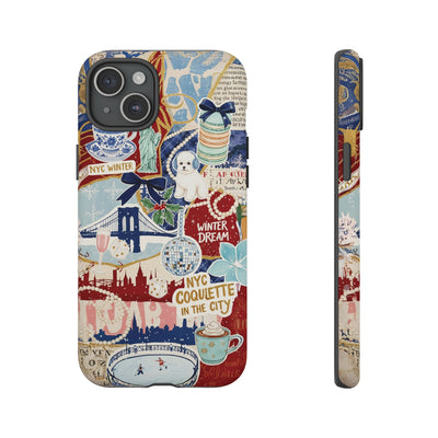 New York Winter Coquette Collage Tough Premium Phone Case - For iPhone 17 Pro Max iPhone 16 Pro iPhone 15 Iphone 14 Plus 13 Pro 12 11 10 XR