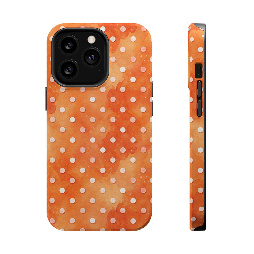Aesthetic Tough Magsafe Orange Polka Dots Phone Case - For iPhone 17 Pro Max iPhone 16 Pro iPhone 15 Iphone 14 Plus 13 Pro 12 11 10 XR - Studio40ParkLane