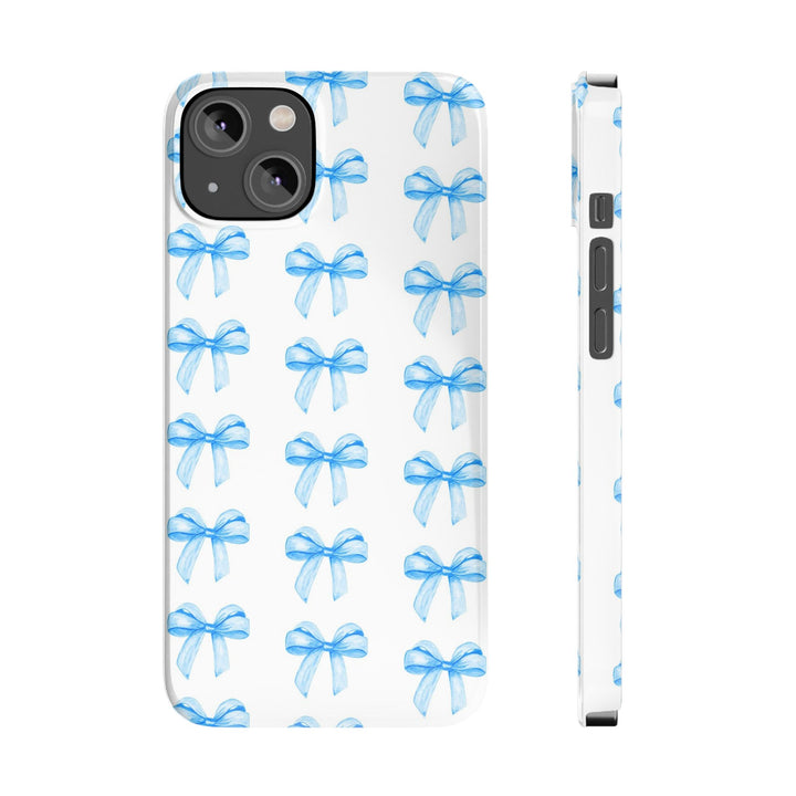 Slim Blue Bows Cute Phone Cases for Iphone 16 Pro Max | iPhone 15 Case | iPhone 15 Pro Max Case, Iphone 14, Iphone 14 Pro Max, Iphone 13 12 11 8 7 - Studio40ParkLane