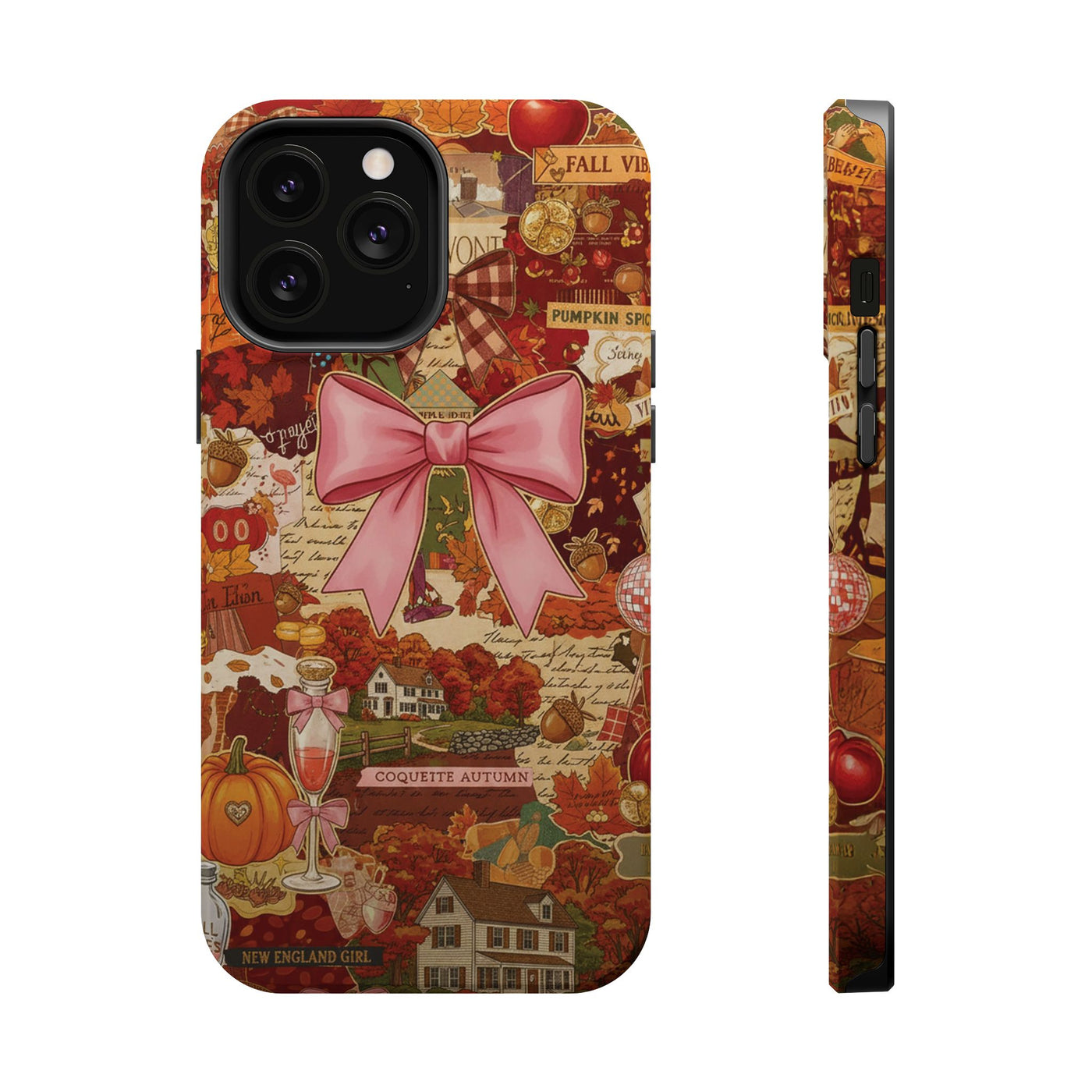 New England Fall Coquette Collage Tough Magsafe Cute Phone Cases for Iphone | iPhone 15 Pro Max Case, Iphone 14, Iphone 14 13 12 11 10 9 8 7 - Studio40ParkLane