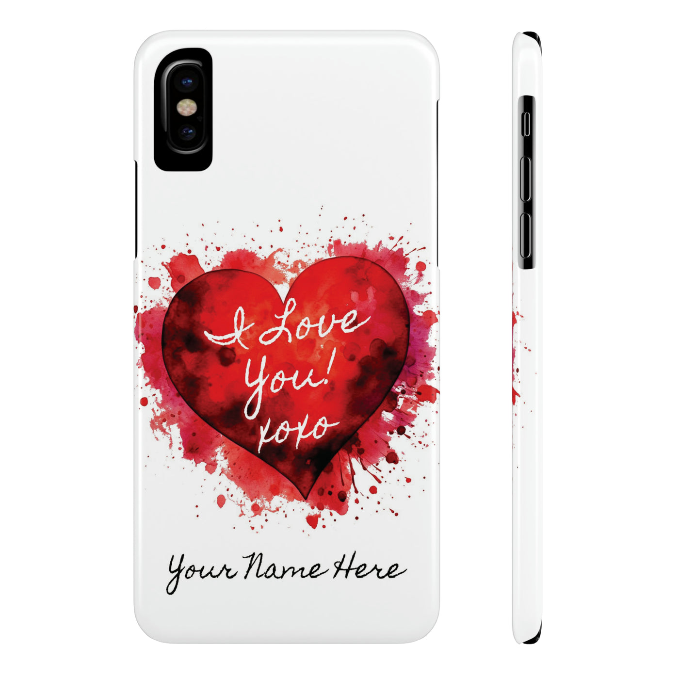 Personalized Slim Cute iPhone Cases - | iPhone 15 Case | iPhone 15 Pro Max Case, Iphone 14 Case, Iphone 14 Pro Max, Iphone 13, Valentine Heart Love