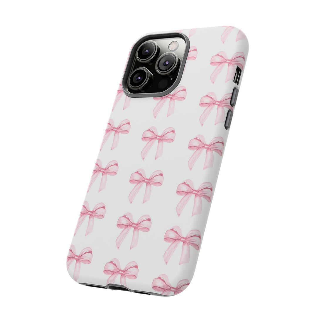 Pink Bows Cute Phone Case, for IPhone 16 Pro Max | Iphone 15, Iphone 14, IPhone 13 Case, 11 8 7, Samsung Galaxy S24, S23, S22, S21, 2 Layer Protection - Studio40ParkLane