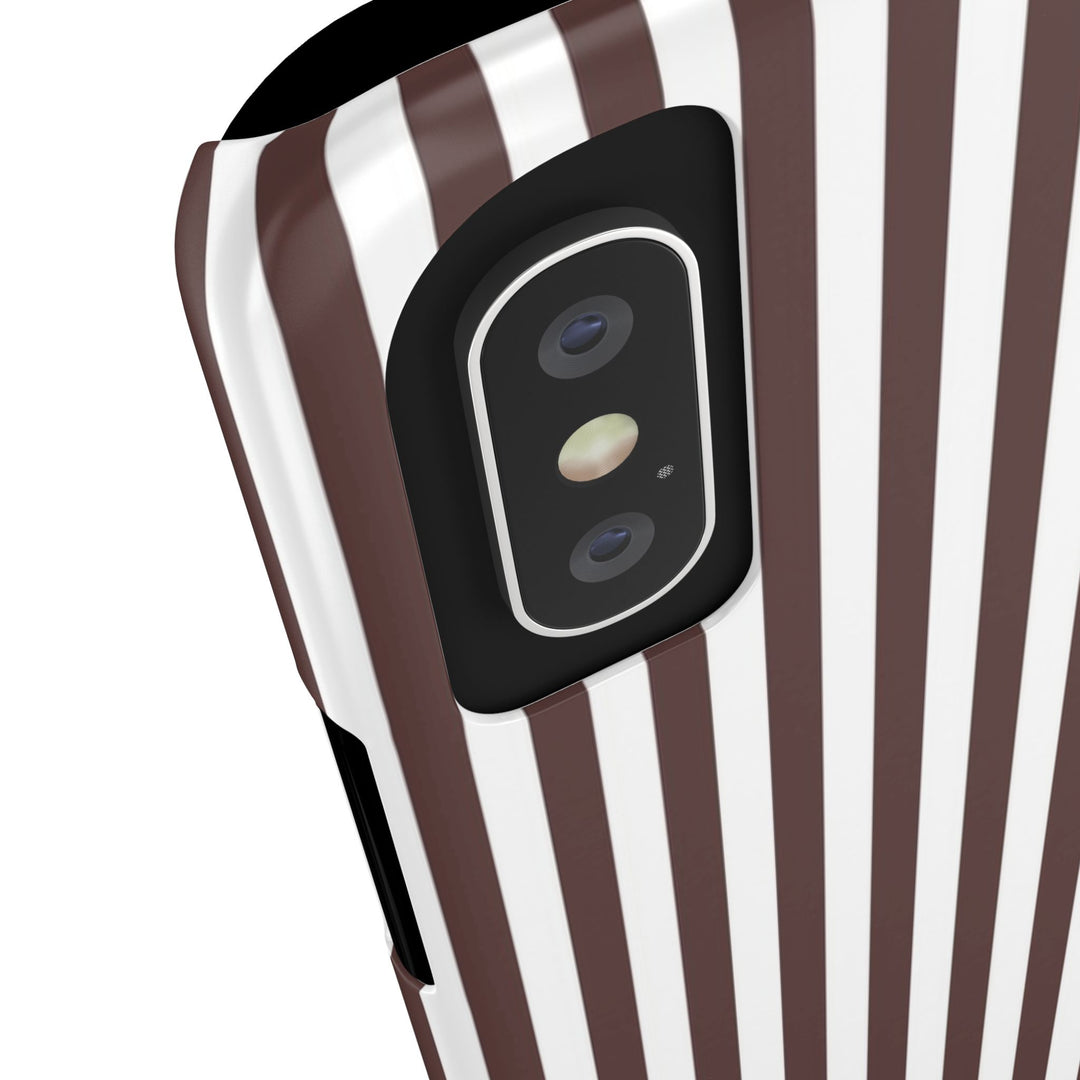 Slim Carriage Brown Striped Cute Phone Case for Iphone 16 - | iPhone 15 Pro Max Case | iPhone 14 Case Iphone 13 12 11 10 9 8 7 Gift for Her - Studio40ParkLane
