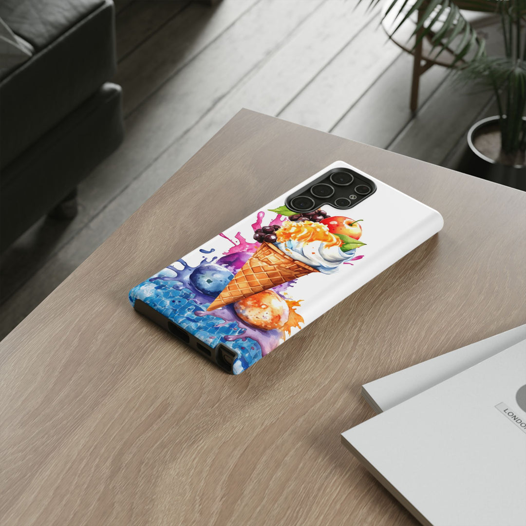 Impact Resistant, Summer Ice Cream Cone, Cute Phone Cases for Samsung S24, S23, S22, S21, IPhone 15 pro Iphone 14 pro Iphone 13 IPhone 12 Iphone 11 - Studio40ParkLane