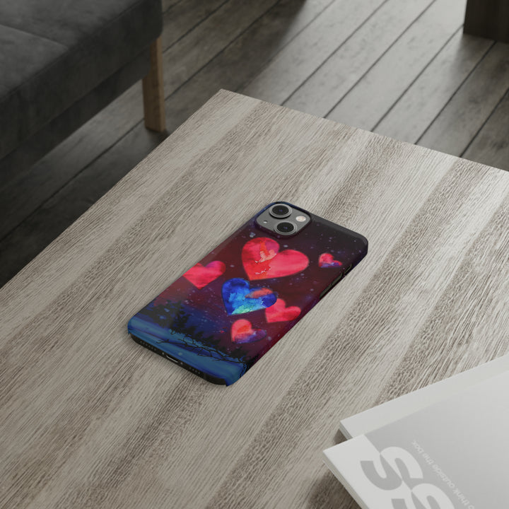 Slim Cute Phone Cases for Iphones - | iPhone 15 Case | iPhone 15 Pro Max Case, Iphone 14 Case, Iphone 14 Pro Max, Iphone 13, Night Sky Hearts Love - Studio40ParkLane