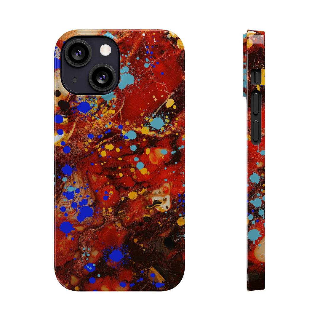 Slim Cute Phone Cases for Iphone - | iPhone 15 Case | iPhone 15 Pro Max Case, Iphone 14 Case, Iphone 14 Pro Max, Iphone 13, Fall Marble Paint Splash - Studio40ParkLane