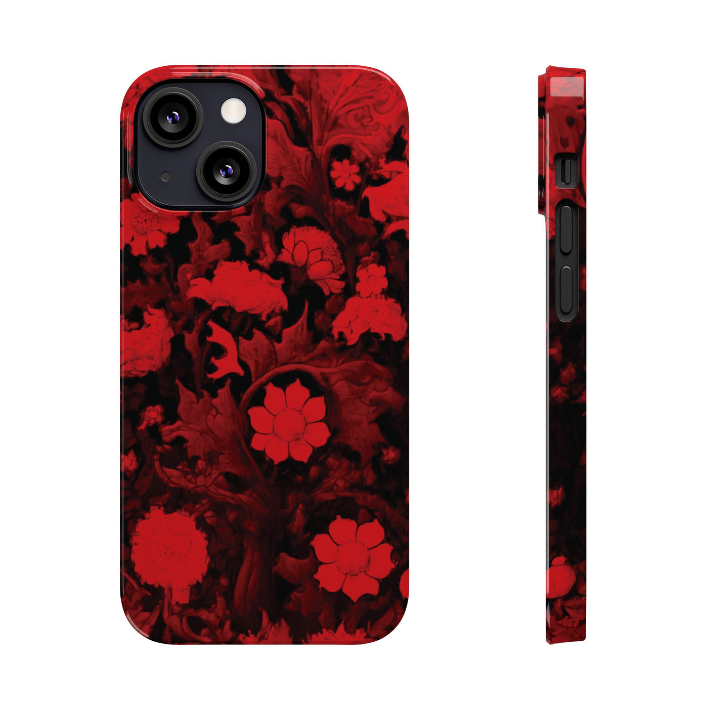 Slim Cute iPhone Cases - | iPhone 15 Case | iPhone 15 Pro Max Case, Iphone 14 Case, Iphone 14 Pro Max, Iphone 13, Red Flowers