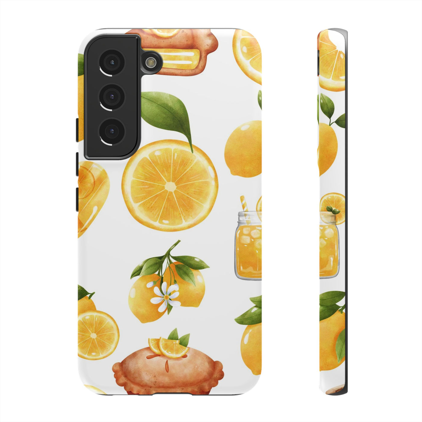 Impact Resistant, Lemon Fruit Pie, Cute Phone Cases for Samsung S24, S23, S22, S21, IPhone 15 pro Iphone 14 pro Iphone 13 IPhone 12 Iphone 11