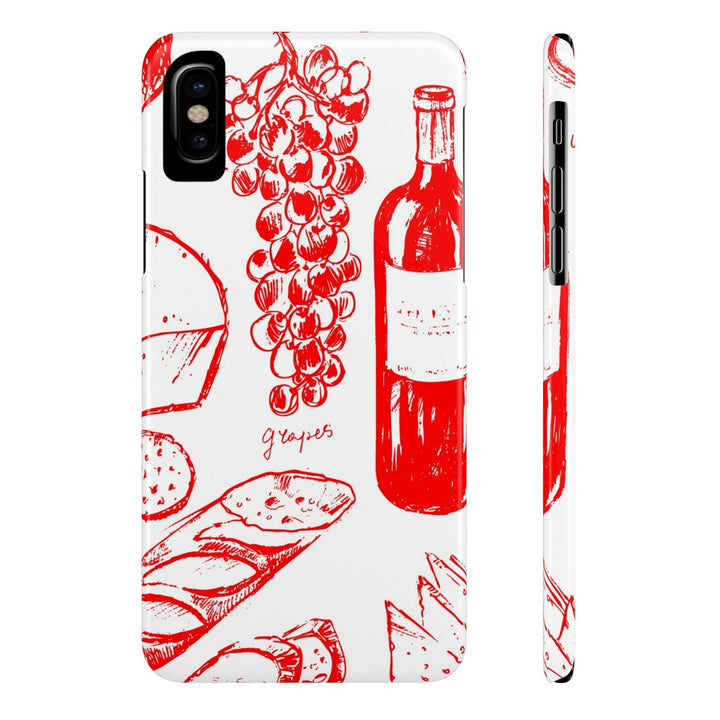Slim Cute Phone Cases for Iphone | iPhone 15 Case | iPhone 15 Pro Max Case, Iphone 14, Iphone 14 Pro Max, Iphone 13, French Food Wine Red - Studio40ParkLane